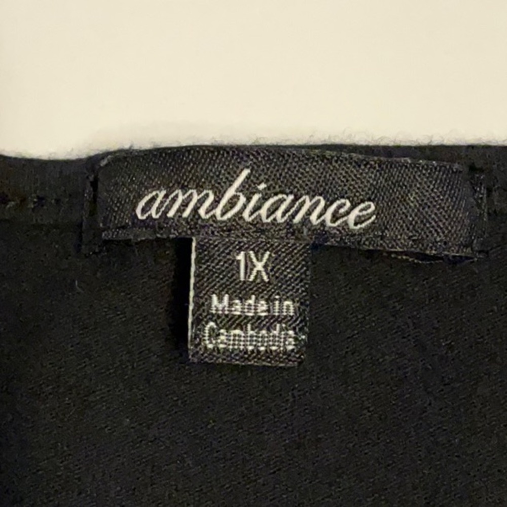 Ambiance Black Trending Crisscross V-Neck Cold Shoulder Top Cotton Plus Size 1X - Picture 10 of 11